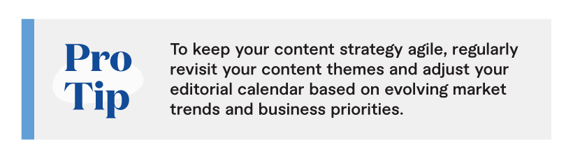 Content calendar with agile adjustments