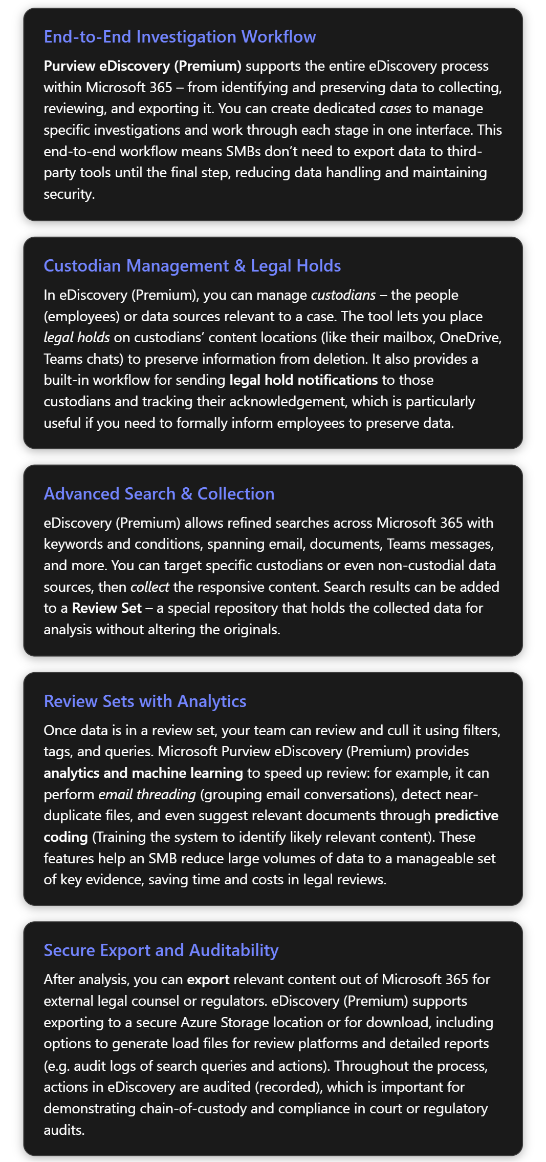 Message review workflow for SMBs