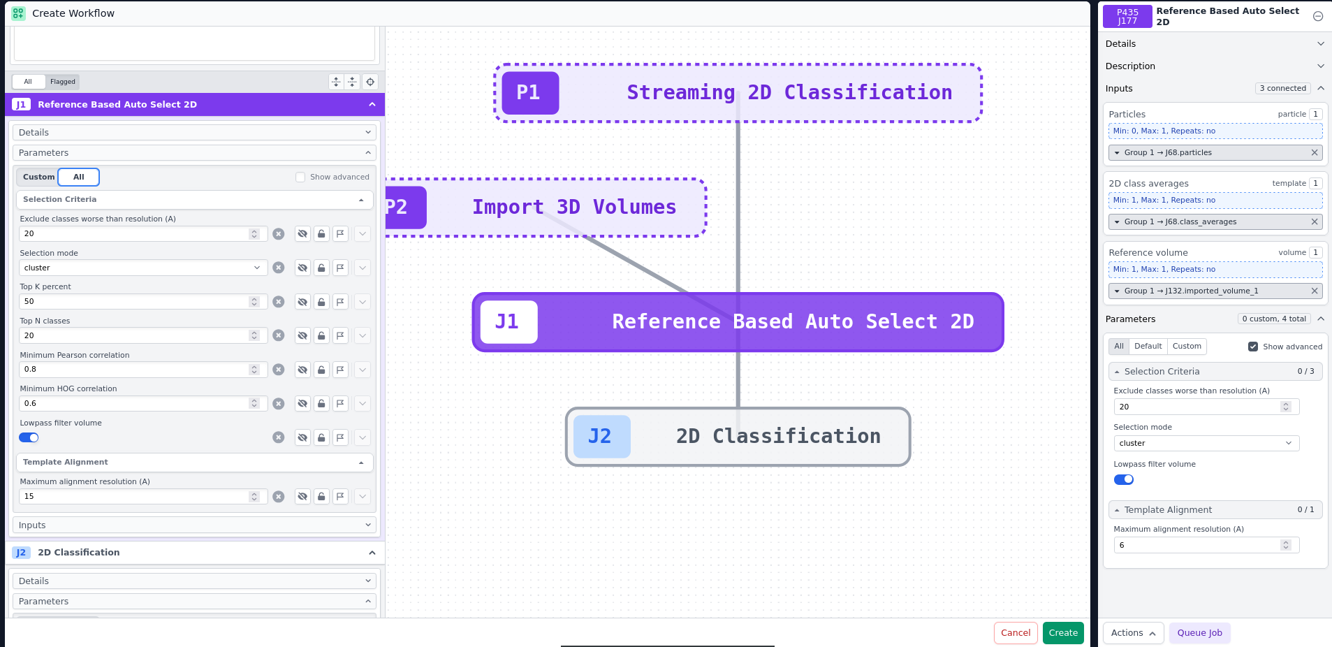 Creator selection criteria workflow