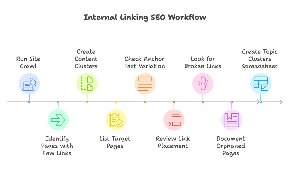 Internal linking workflow diagram