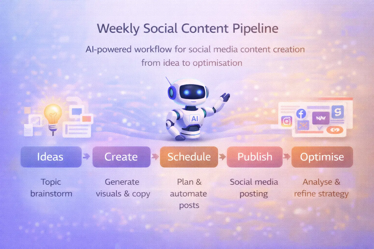 AI tools workflow for social media