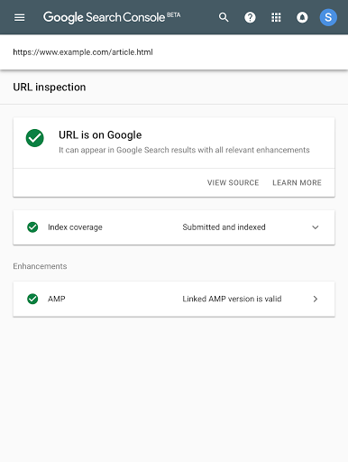 Google Search Console URL Inspection Tool